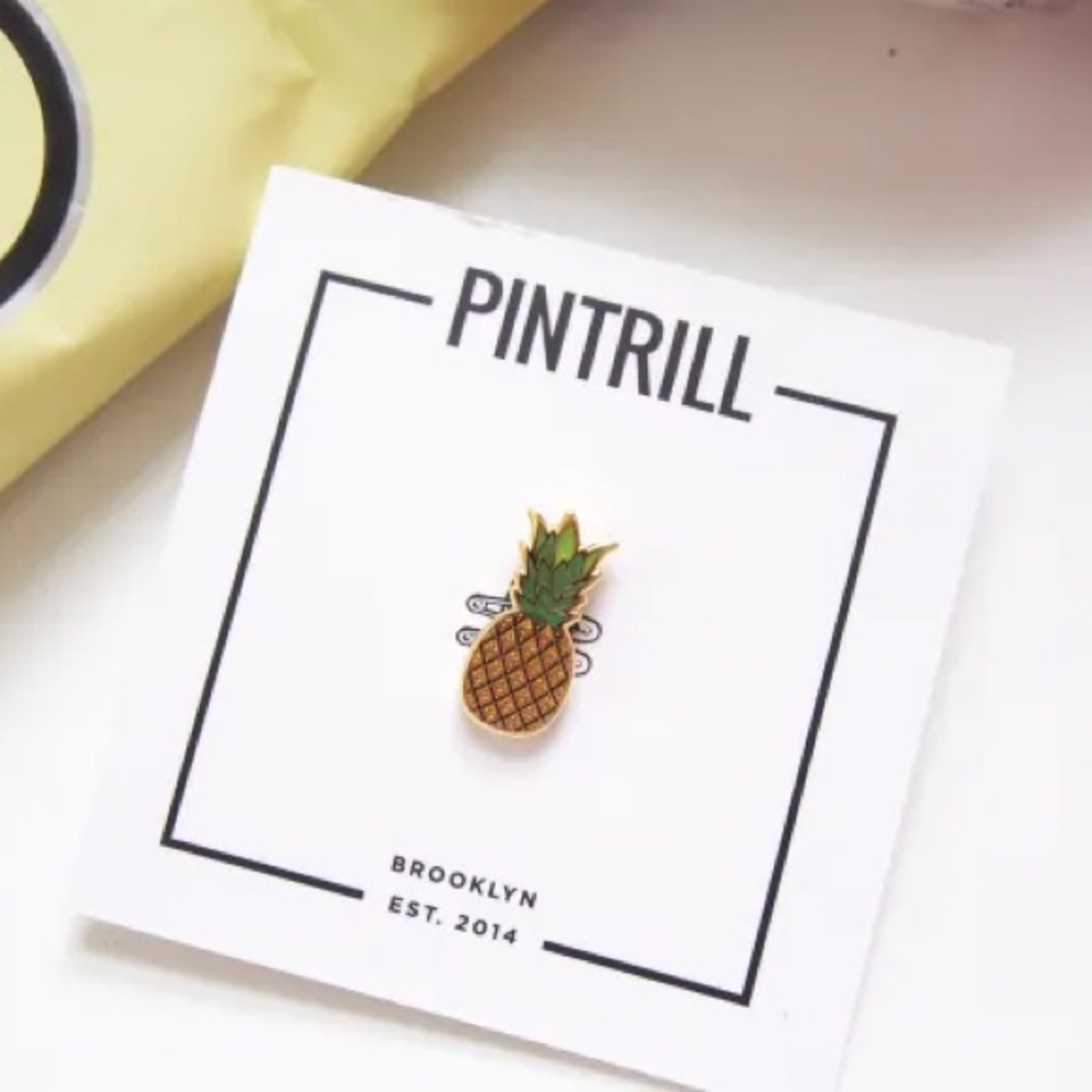 Pintrill Gold Pineapple Enamel Pin